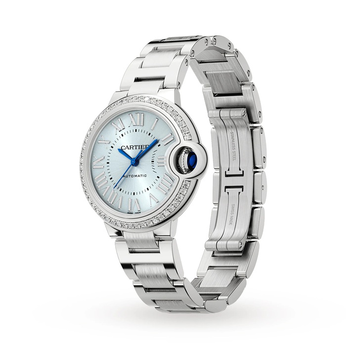 Orologio Cartier Ballon Bleu De Cartier 33mm Movimento automatico Acciaio Diamanti W4BB0028 - immagine 2