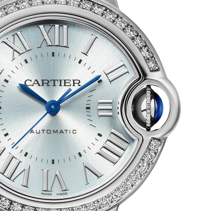 Orologio Cartier Ballon Bleu De Cartier 33mm Movimento automatico Acciaio Diamanti W4BB0028 - immagine 5