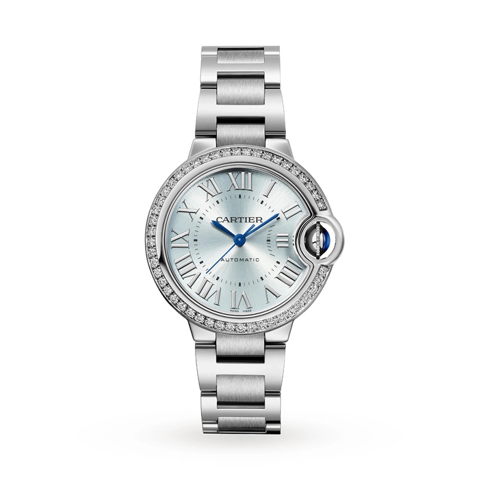 Orologio Cartier Ballon Bleu De Cartier 33mm Movimento automatico Acciaio Diamanti W4BB0028