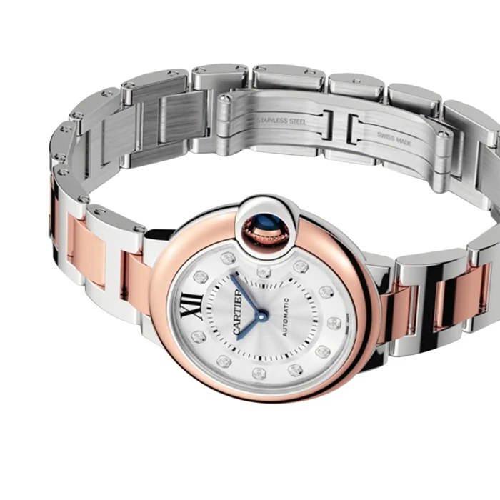 Orologio Cartier Ballon Bleu De Cartier 33mm Movimento meccanico a carica automatica Acciaio Oro Rosa W3BB0021 - immagine 2