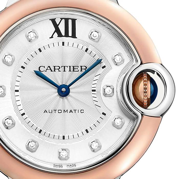 Orologio Cartier Ballon Bleu De Cartier 33mm Movimento meccanico a carica automatica Acciaio Oro Rosa W3BB0021 - immagine 3