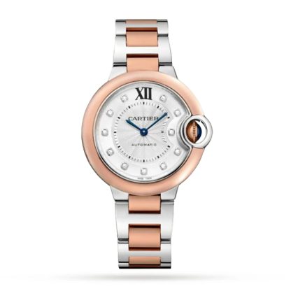 Orologio Cartier Ballon Bleu De Cartier 33mm Movimento meccanico a carica automatica Acciaio Oro Rosa W3BB0021