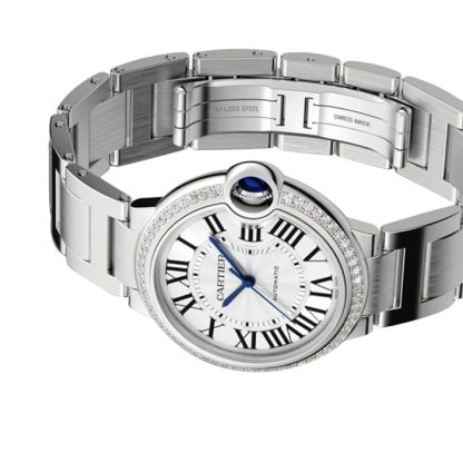 Orologio Cartier Ballon Bleu De Cartier 36mm Movimento meccanico a carica automatica in acciaio W4BB0024 - immagine 4