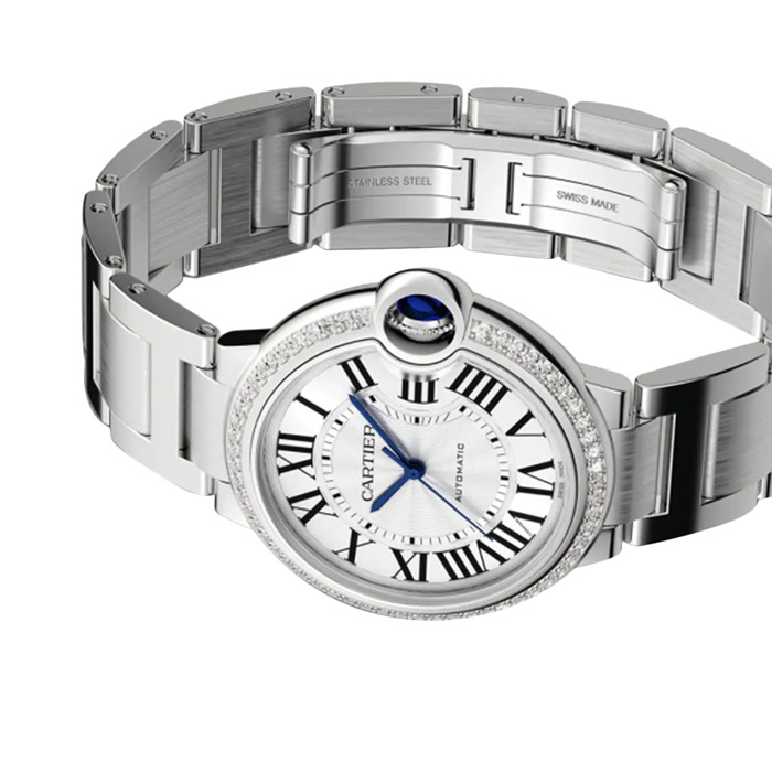 Orologio Cartier Ballon Bleu De Cartier 36mm Movimento meccanico a carica automatica in acciaio W4BB0024 - immagine 4