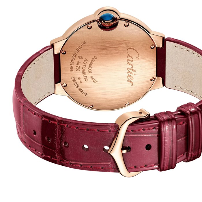 Orologio Cartier Ballon Bleu De Cartier 36mm Movimento meccanico automatico Oro Rosa Diamanti Pelle WJBB0081 - immagine 3