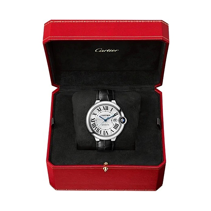 Orologio Cartier Ballon Bleu De Cartier 42 mm Acciaio Pelle WSBB0026 - immagine 2