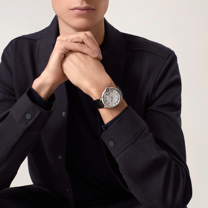 Orologio Cartier Ballon Bleu De Cartier 42 mm Acciaio Pelle WSBB0026 - immagine 5