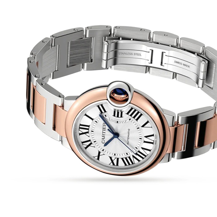 Orologio Cartier Ballon Bleu De Cartier Movimento meccanico 36 Mm con carica automatica Cassa in acciaio Oro Rosa W2BB0033 - immagine 2