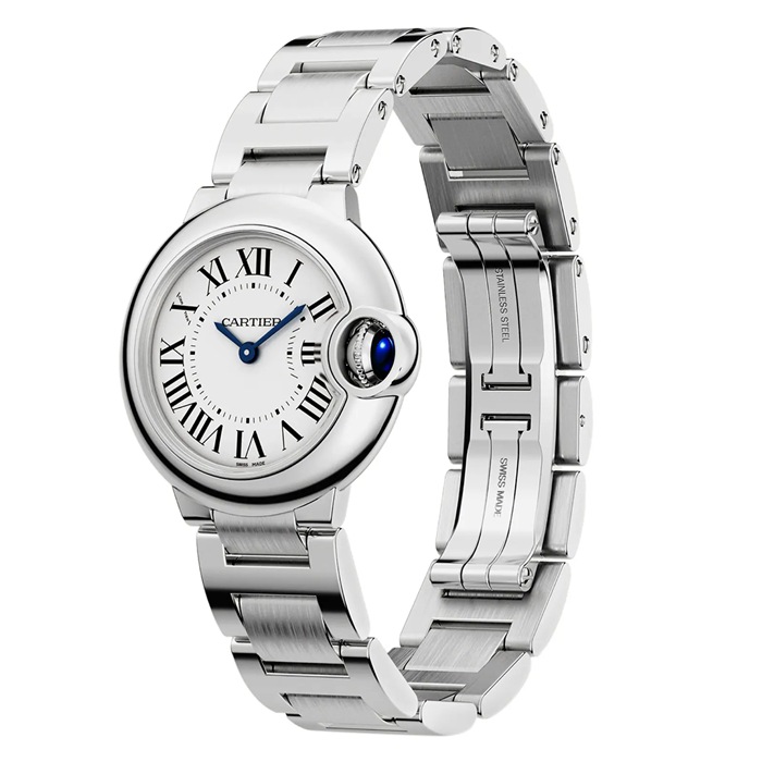 Orologio Cartier Ballon Bleu de Cartier 28 mm movimento al quarzo cassa in acciaio WSBB0067 - immagine 4