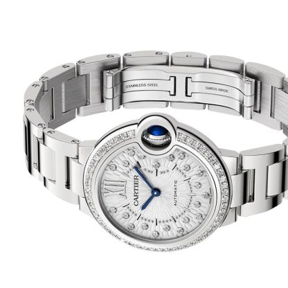 Orologio Cartier Ballon Bleu de Cartier 33 mm movimento meccanico a carica automatica W4BB0035 - immagine 4