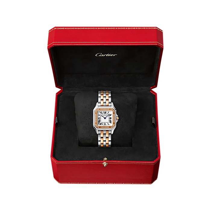 Orologio Cartier Panthère De Cartier Modello Medio Movimento al quarzo Oro Rosa Acciaio Diamanti W3PN0010 - immagine 2