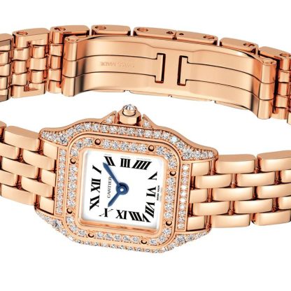 Orologio Cartier Panthère De Cartier Modello Mini Movimento al quarzo Oro Rosa WJPN0045 - immagine 5