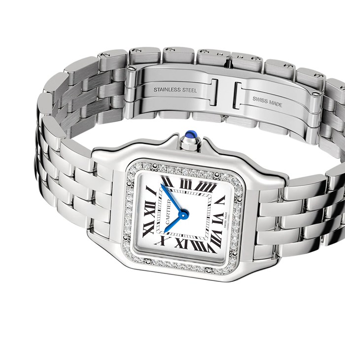 Orologio Cartier Panthère De Cartier Modello medio Movimento al quarzo Acciaio Diamanti W4PN0008 - immagine 5