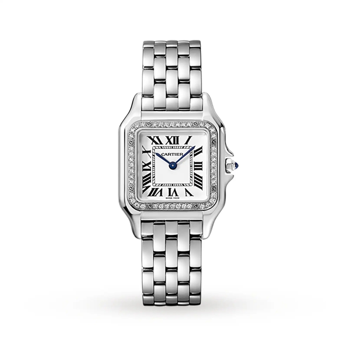 Orologio Cartier Panthère De Cartier Modello medio Movimento al quarzo Acciaio Diamanti W4PN0018