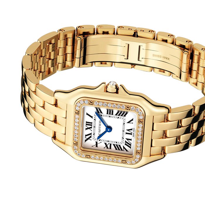 Orologio Cartier Panthère De Cartier Modello medio Movimento al quarzo Oro giallo Diamanti WJPN0016 - immagine 3