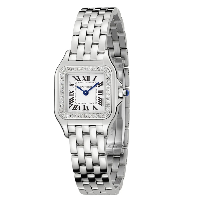 Orologio Cartier Panthère De Cartier Modello piccolo Movimento al quarzo Acciaio Diamanti W4PN0016 - immagine 2