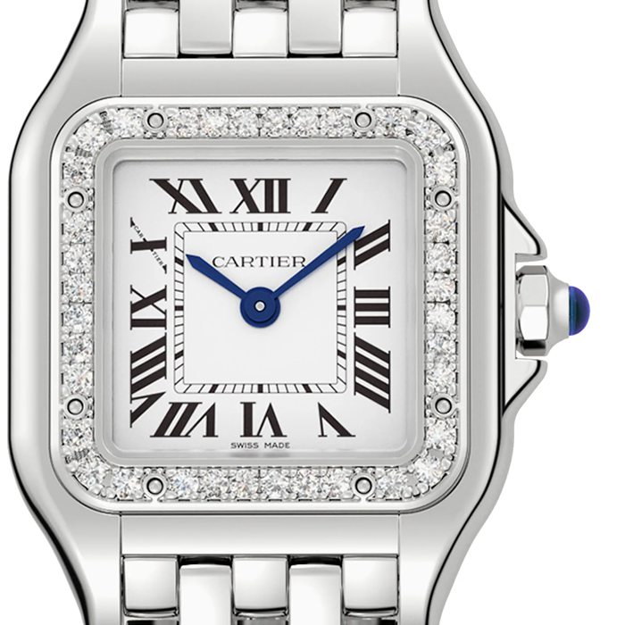 Orologio Cartier Panthère De Cartier Modello piccolo Movimento al quarzo Acciaio Diamanti W4PN0016 - immagine 4