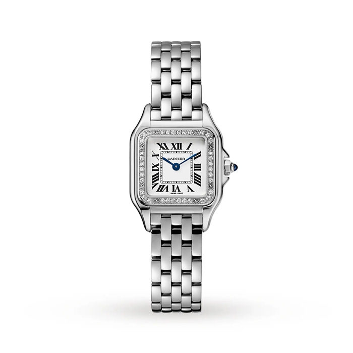 Orologio Cartier Panthère De Cartier Modello piccolo Movimento al quarzo Acciaio Diamanti W4PN0016