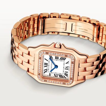 Orologio Cartier Panthere de Cartier modello medio movimento al quarzo Cassa in oro rosa WJPN0088 - immagine 4