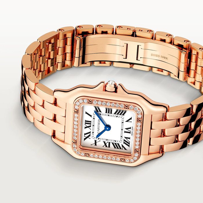Orologio Cartier Panthere de Cartier modello medio movimento al quarzo Cassa in oro rosa WJPN0088 - immagine 4