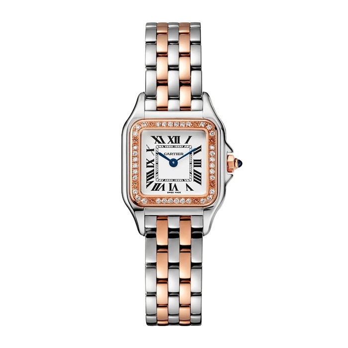 Orologio Cartier Panthere de Cartier modello piccolo Movimento al quarzo Cassa in oro rosa e acciaio W3PN0014 - immagine 2