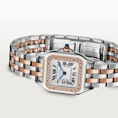 Orologio Cartier Panthere de Cartier modello piccolo Movimento al quarzo Cassa in oro rosa e acciaio W3PN0014 - immagine 3
