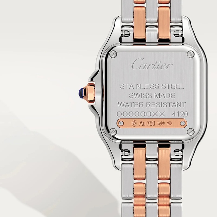 Orologio Cartier Panthere de Cartier modello piccolo Movimento al quarzo Cassa in oro rosa e acciaio W3PN0014 - immagine 5