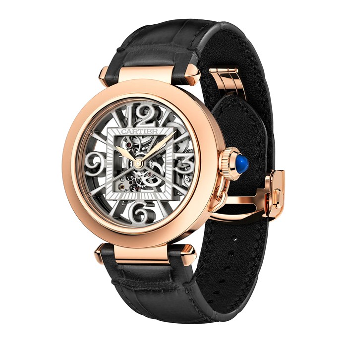 Orologio Cartier Pasha De Cartier 41 mm Movimento meccanico scheletrato a carica automatica Calibro 9624 MC Oro rosa WHPA0018 - immagine 2