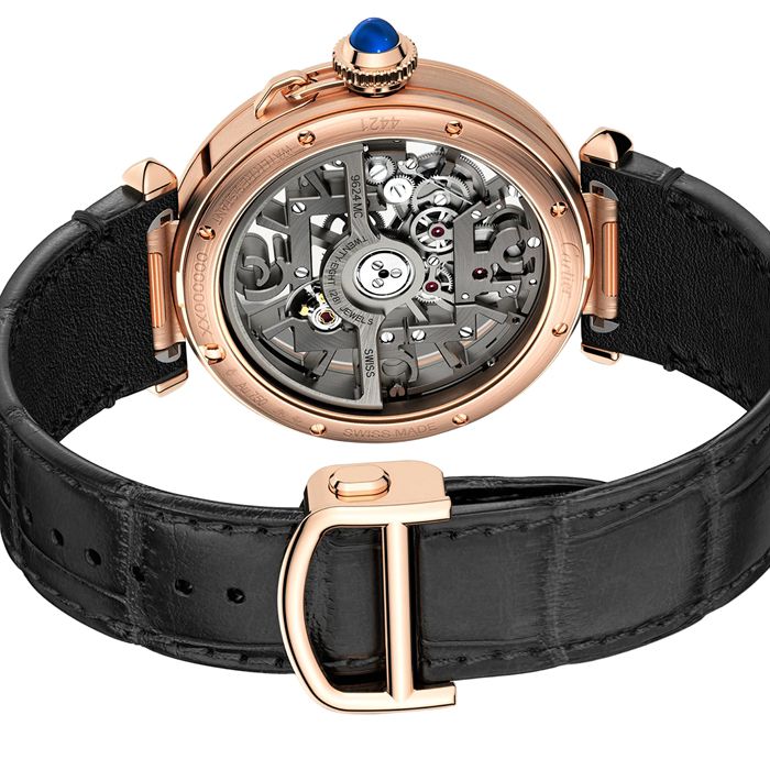 Orologio Cartier Pasha De Cartier 41 mm Movimento meccanico scheletrato a carica automatica Calibro 9624 MC Oro rosa WHPA0018 - immagine 4