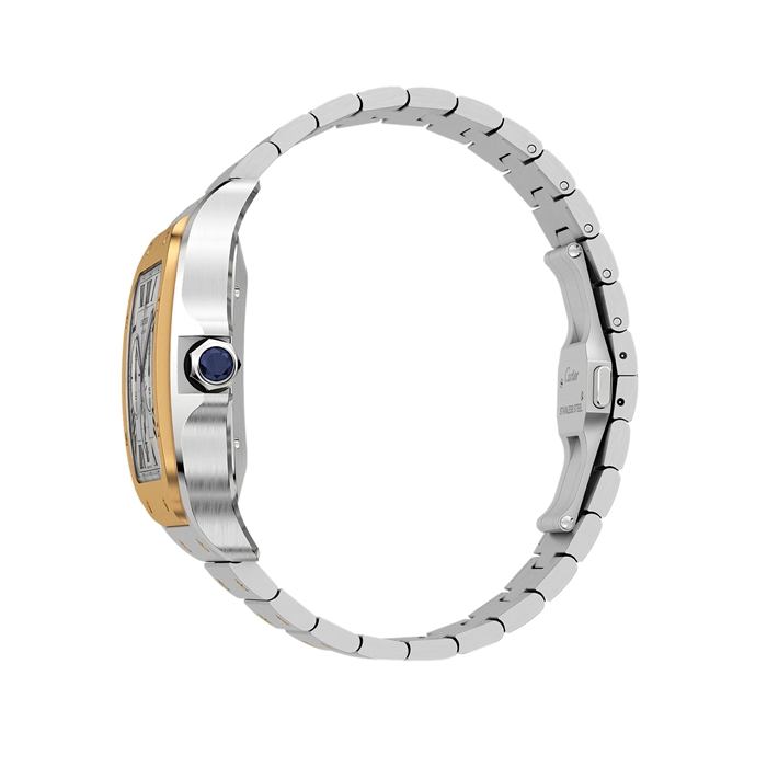 Orologio Cartier Santos De Cartier Cronografo Modello Extra-Large Movimento automatico Oro Giallo Acciaio Bracciali intercambiabili in metallo e gomma W2SA0008 - immagine 5