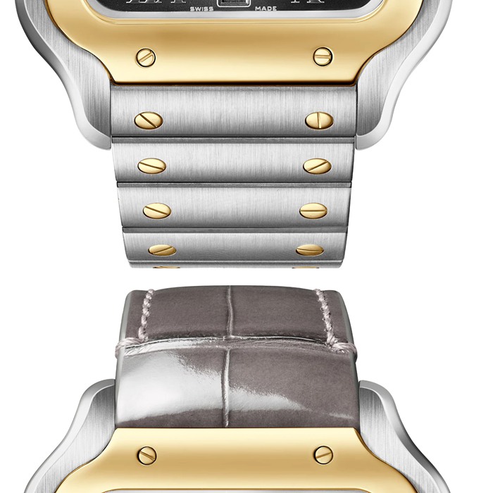 Orologio Cartier Santos De Cartier Modello Grande Carica Automatica Cassa Acciaio Oro Giallo Cinturino Pelle Intercambiabile W2SA0030 - immagine 3