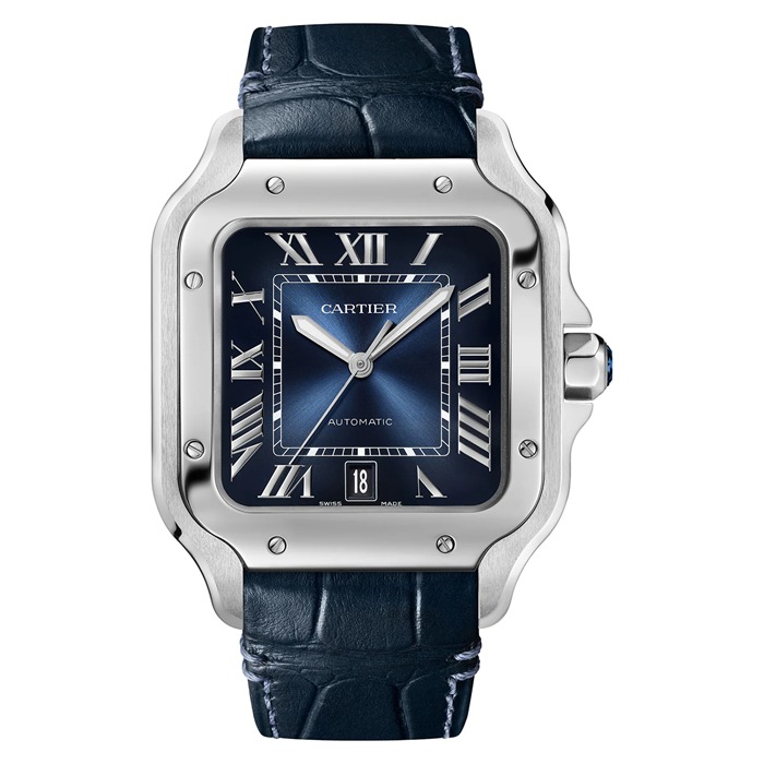Orologio Cartier Santos De Cartier Modello Grande Carica Automatica Cassa Acciaio WSSA0071 - immagine 2