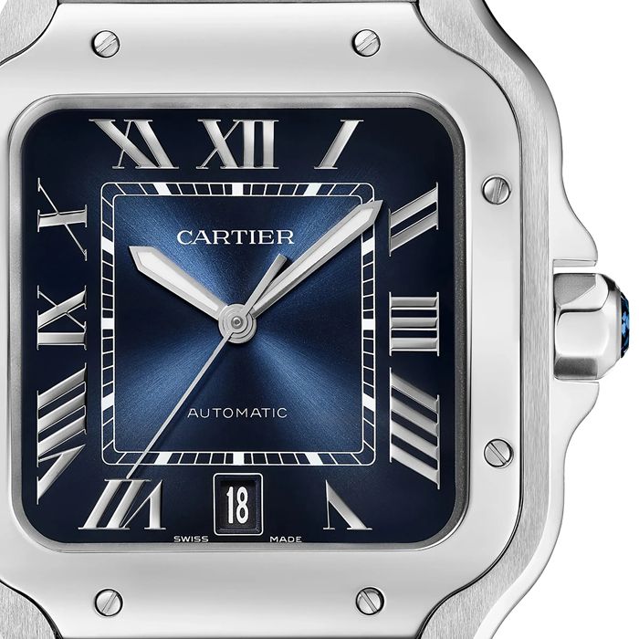 Orologio Cartier Santos De Cartier Modello Grande Carica Automatica Cassa Acciaio WSSA0071 - immagine 5