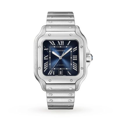 Orologio Cartier Santos De Cartier Modello Grande Carica Automatica Cassa Acciaio WSSA0071