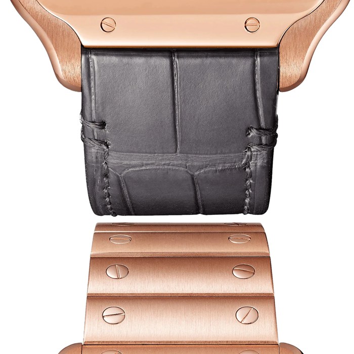 Orologio Cartier Santos De Cartier Modello Grande Carica Manuale Oro Rosa WHSA0016 - immagine 2