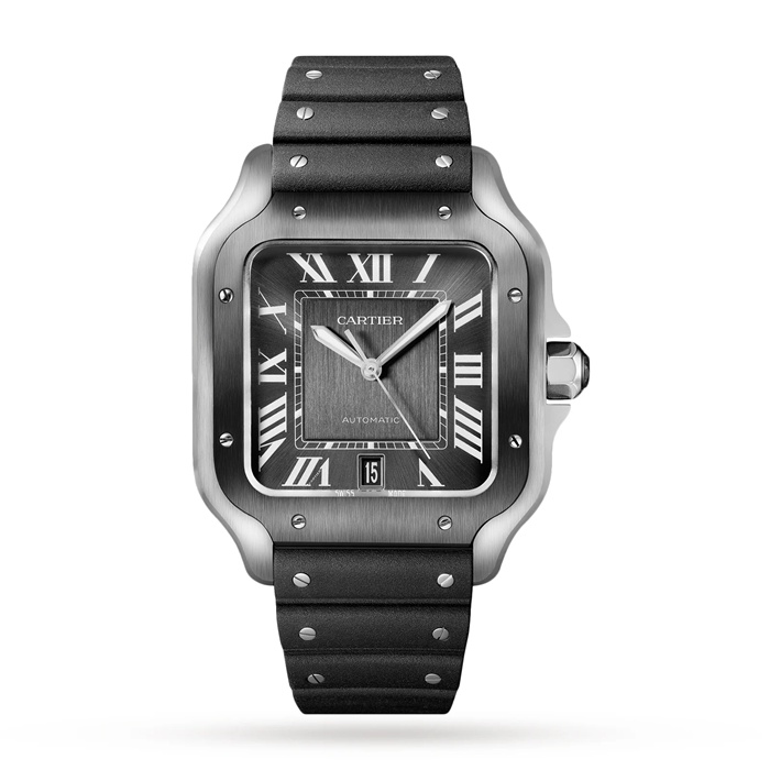 Orologio Cartier Santos De Cartier Modello Grande Movimento Automatico Acciaio ADLC Bracciali intercambiabili in metallo e gomma WSSA0037 - immagine 2