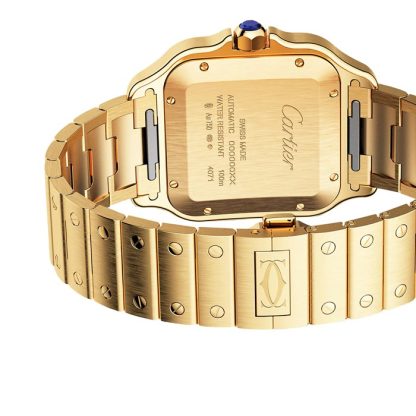 Orologio Cartier Santos De Cartier Modello Grande Movimento Automatico Oro Giallo Bracciali intercambiabili in metallo e pelle WGSA0029 - immagine 3