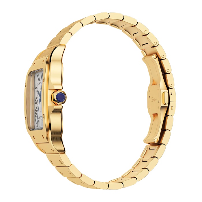 Orologio Cartier Santos De Cartier Modello Grande Movimento Automatico Oro Giallo Bracciali intercambiabili in metallo e pelle WGSA0029 - immagine 5