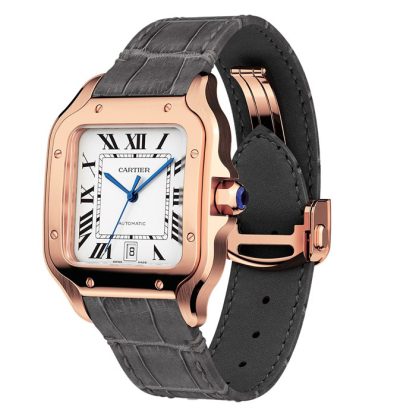 Orologio Cartier Santos De Cartier Modello Grande Movimento Automatico Oro Rosa 2 Bracciali in pelle intercambiabili WGSA0019 - immagine 3