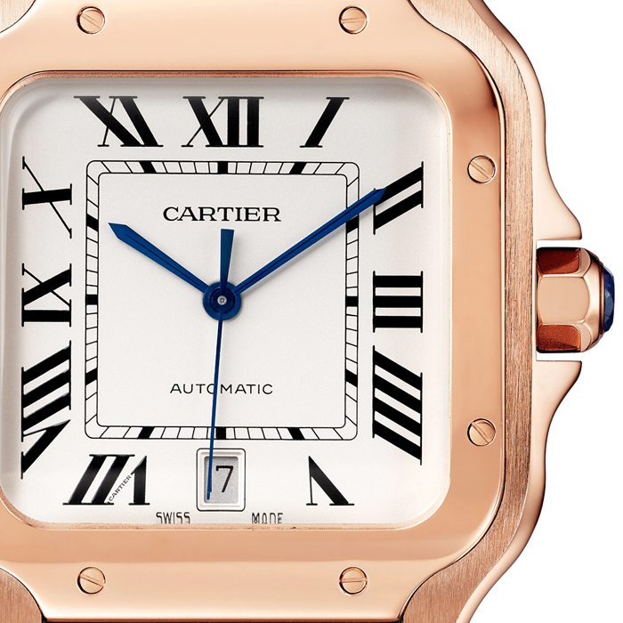 Orologio Cartier Santos De Cartier Modello Grande Movimento Automatico Oro Rosa 2 Bracciali in pelle intercambiabili WGSA0019 - immagine 4