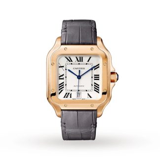 Orologio Cartier Santos De Cartier Modello Grande Movimento Automatico Oro Rosa 2 Bracciali in pelle intercambiabili WGSA0019