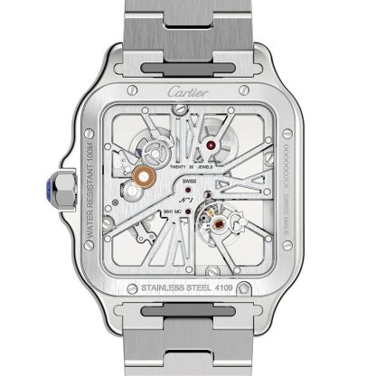Orologio Cartier Santos De Cartier Modello Grande Movimento meccanico a carica manuale Acciaio WHSA0015 - immagine 3