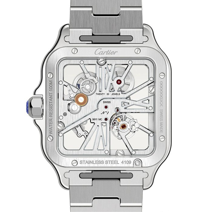 Orologio Cartier Santos De Cartier Modello Grande Movimento meccanico a carica manuale Acciaio WHSA0015 - immagine 3