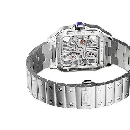Orologio Cartier Santos De Cartier Modello Grande Movimento meccanico a carica manuale Acciaio WHSA0015 - immagine 5