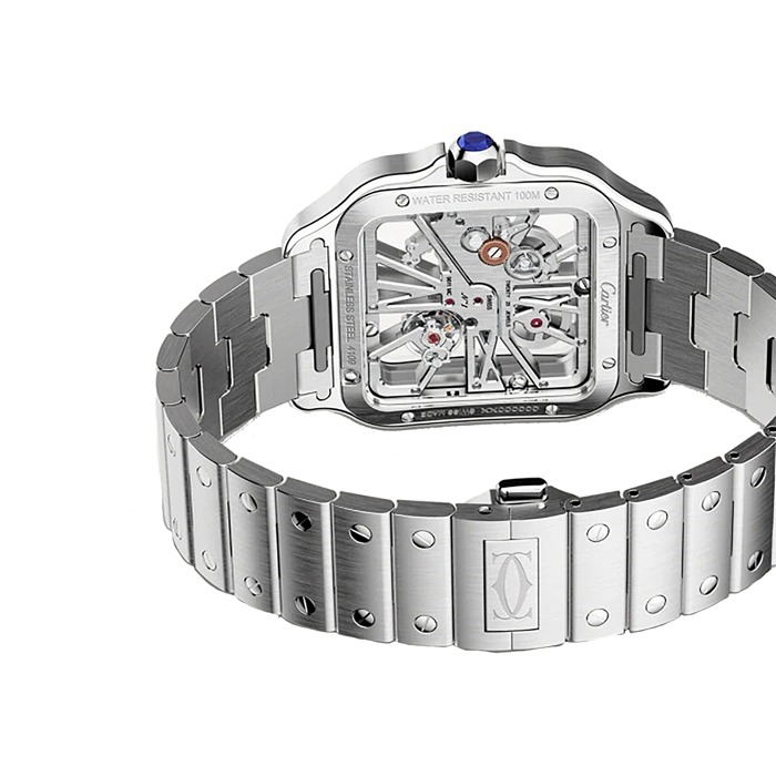 Orologio Cartier Santos De Cartier Modello Grande Movimento meccanico a carica manuale Acciaio WHSA0015 - immagine 5