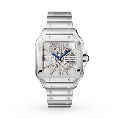 Orologio Cartier Santos De Cartier Modello Grande Movimento meccanico a carica manuale Acciaio WHSA0015