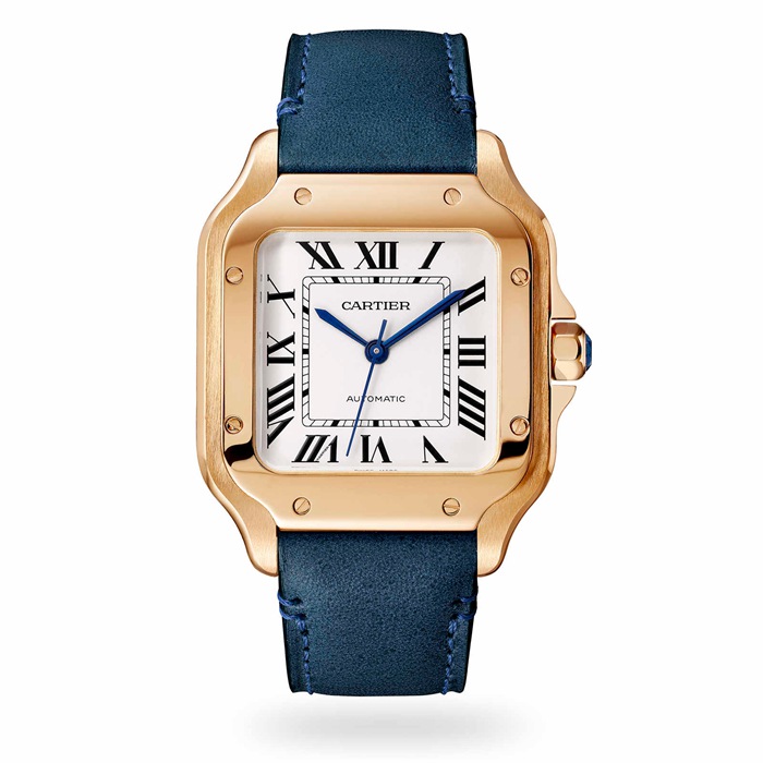 Orologio Cartier Santos De Cartier Modello Medio Movimento Automatico Oro Rosa 2 Bracciali in pelle intercambiabili WGSA0028 - immagine 2