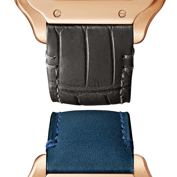 Orologio Cartier Santos De Cartier Modello Medio Movimento Automatico Oro Rosa 2 Bracciali in pelle intercambiabili WGSA0028 - immagine 5