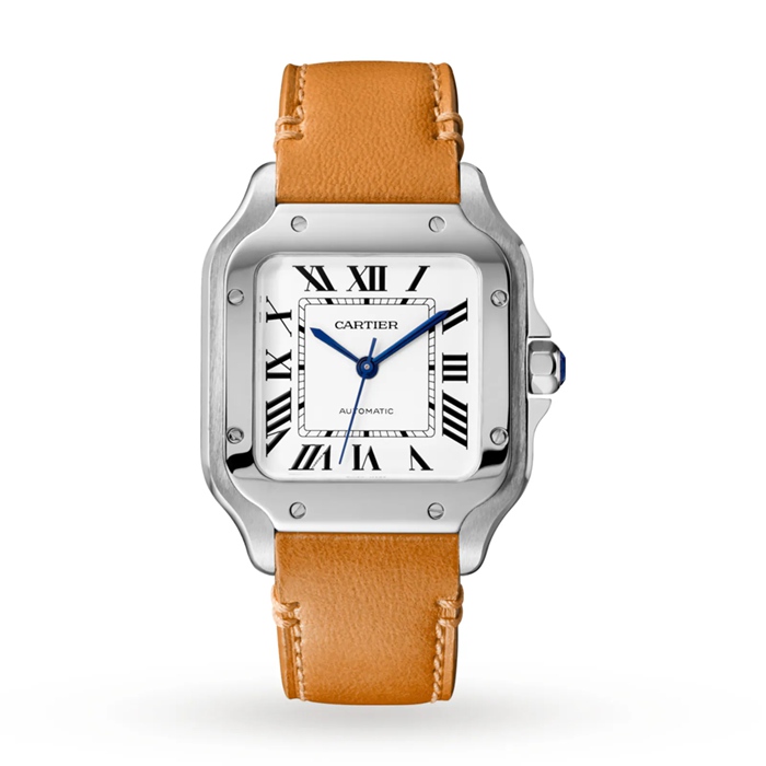 Orologio Cartier Santos De Cartier Modello medio Movimento automatico Acciaio Bracciali intercambiabili in metallo e pelle WSSA0029 - immagine 2