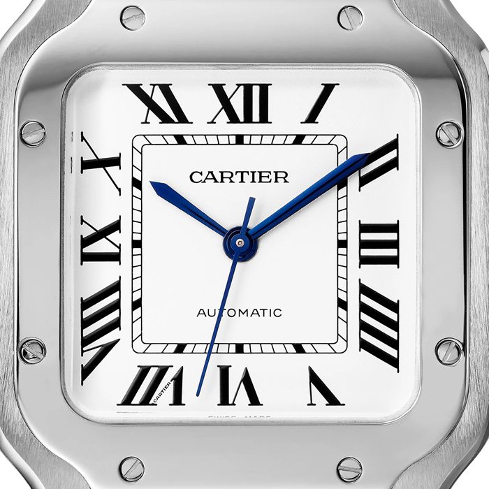 Orologio Cartier Santos De Cartier Modello medio Movimento automatico Acciaio Bracciali intercambiabili in metallo e pelle WSSA0029 - immagine 5